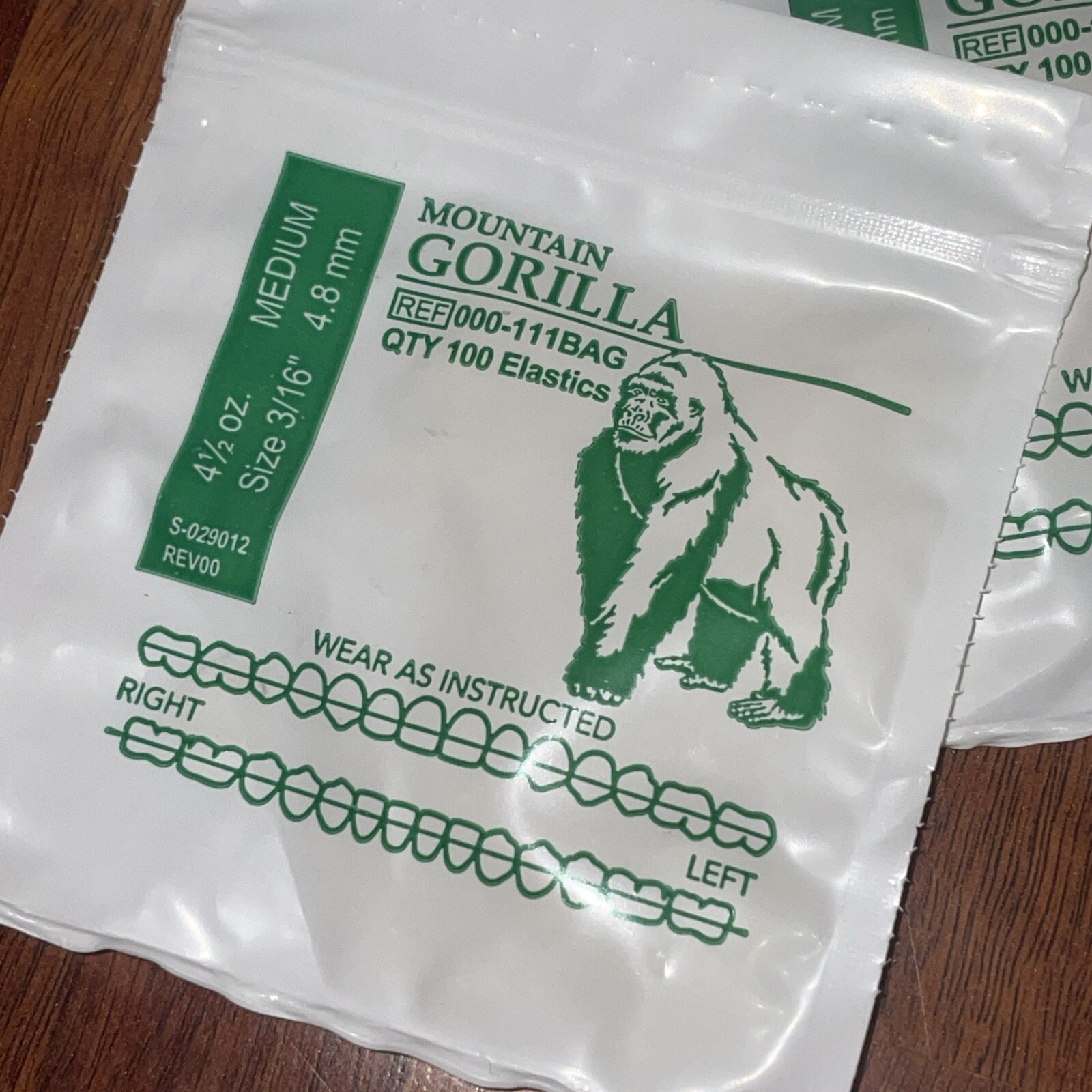 12 American Orthodontics Mountain Gorilla Dental Rubber Bands 4.5 oz 3/16 Medium