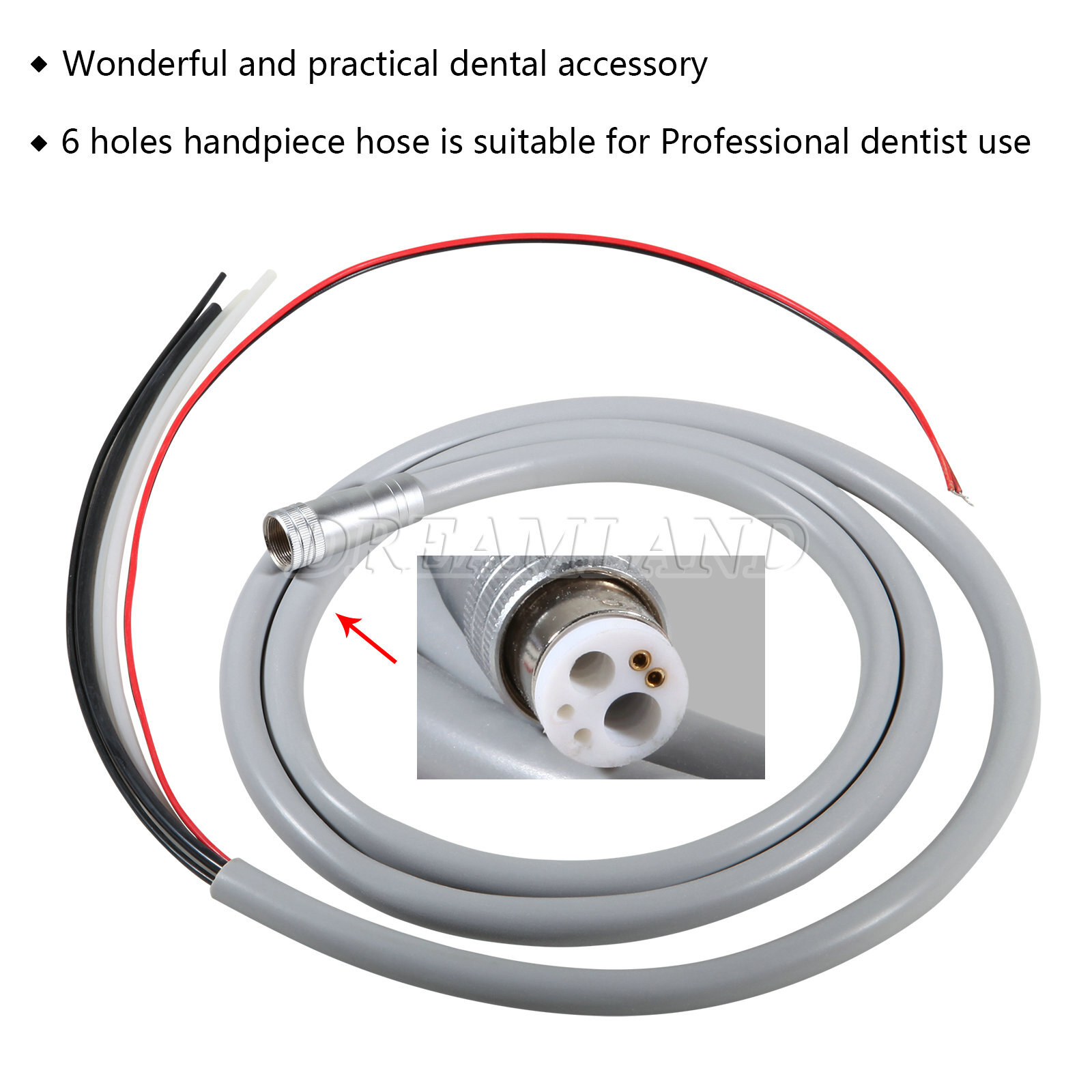 Dental Air Turbine Handpiece Tubing Hose Fiber Optic 6 Hole 4 Hole Borden 2 Hole
