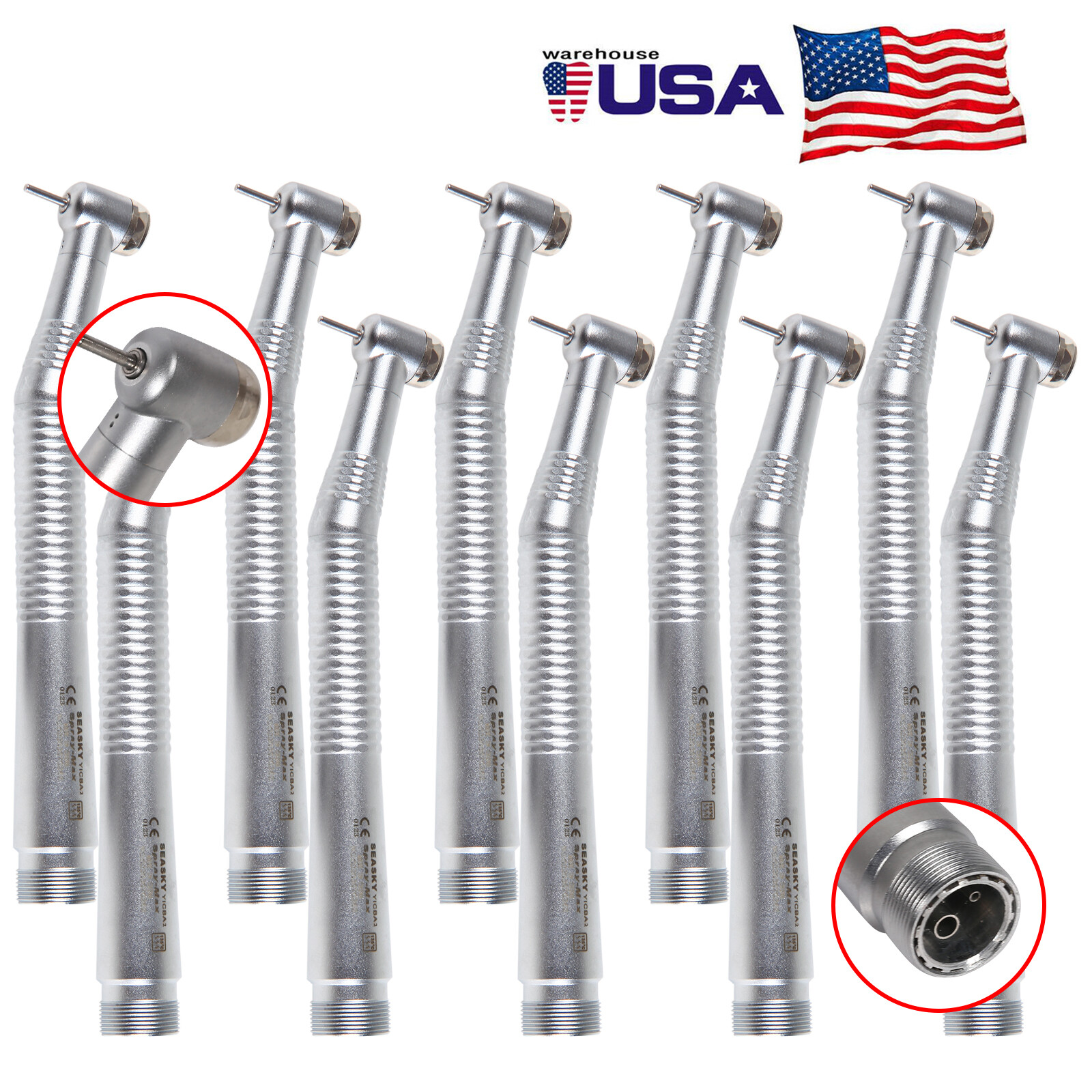 Seasky Dental NSK Style High Speed Turbine Handpiece Push 2/4 Holes Y1BA4/Y1BA2