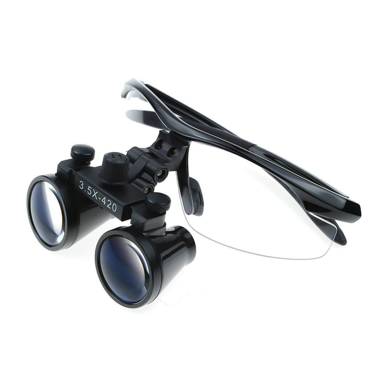 Dental 3.5X Binocular Loupes + 3W LED Head Light + Aluminum Box Black US STOCK