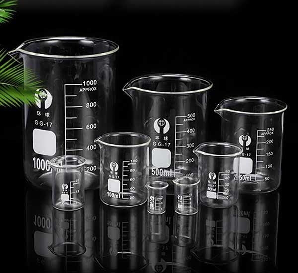 5ml-3000ml Lab Chemistry Borosilicate Glass Beaker Glassware w/ Handle Measuring