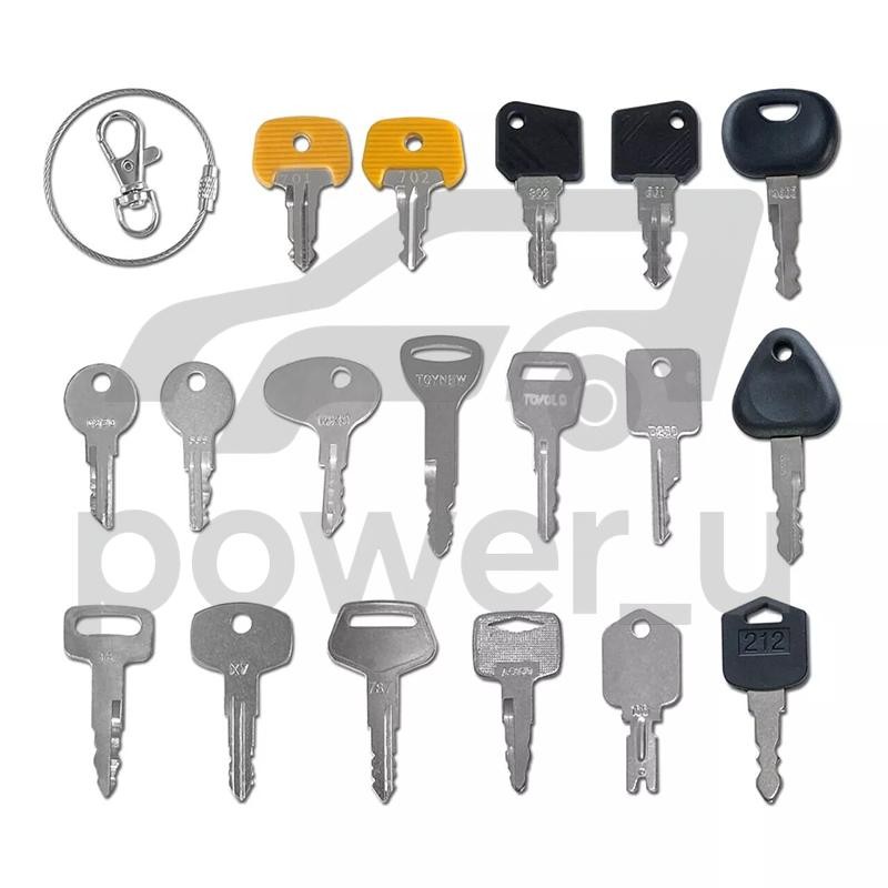 18 Forklift Ignition Key Set Toyota Hyster Doosan Yale Nissan Crown Clark Bobcat