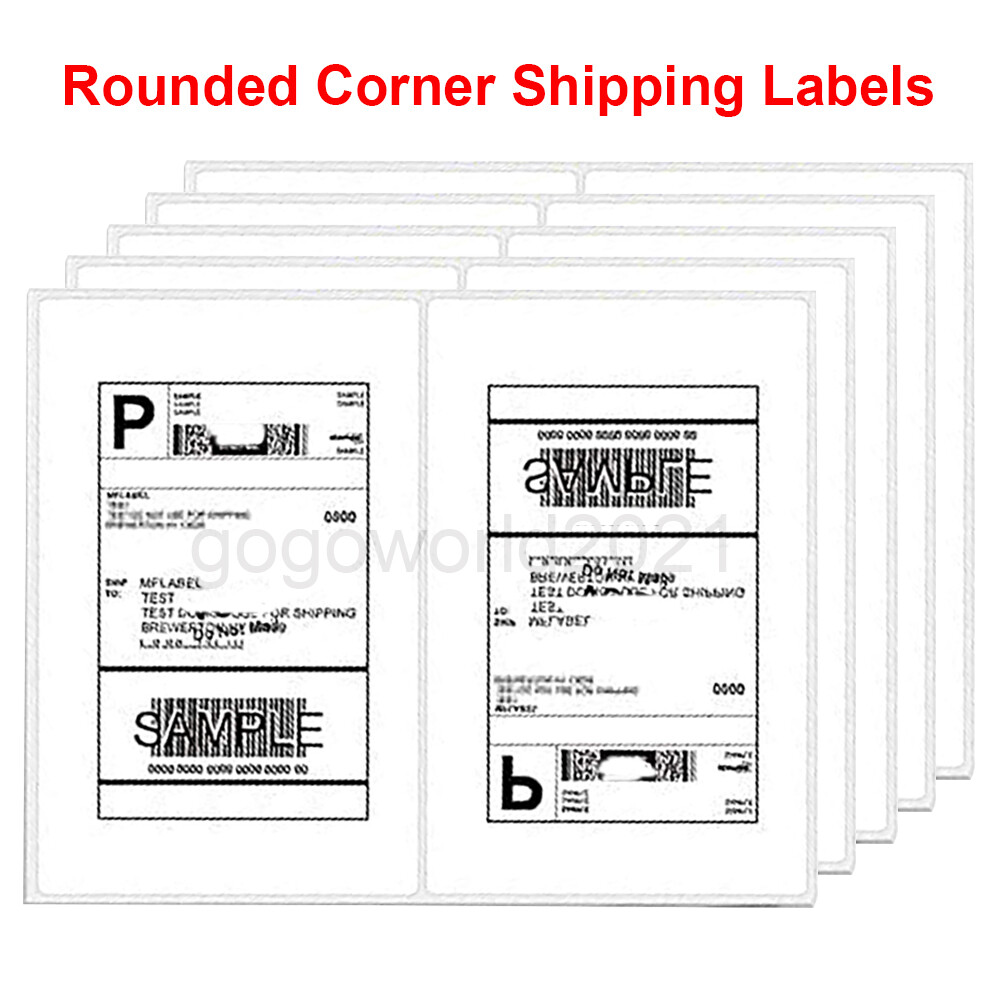 8.5″x5.5″ Shipping Labels Rounded Corner Self Adhesive 2 Per Sheet Laser/Inkjet