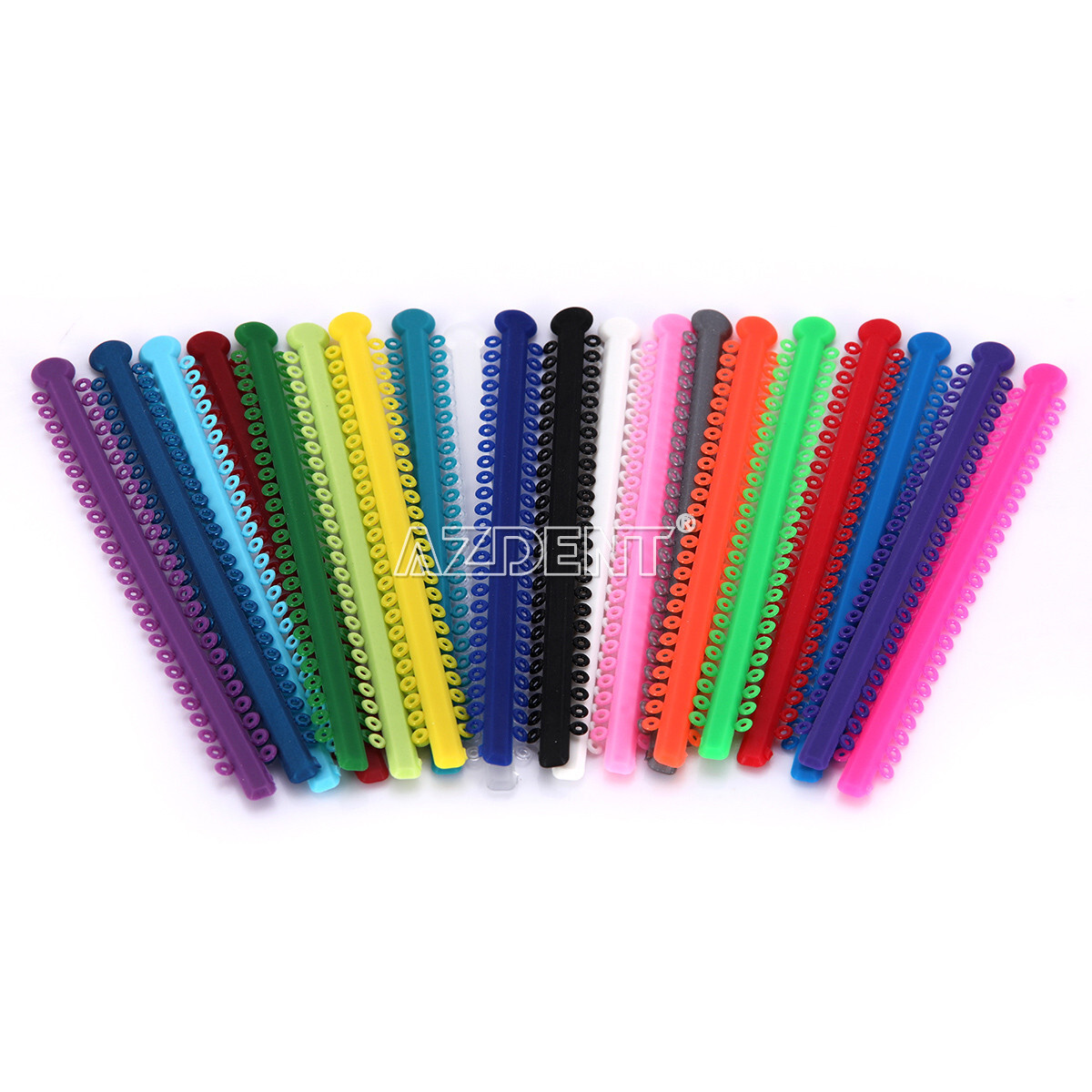 AZDENT Dental Ortho Ligature Ties Elastic Rubber Bands 1000Pcs/Bag 23 Colours
