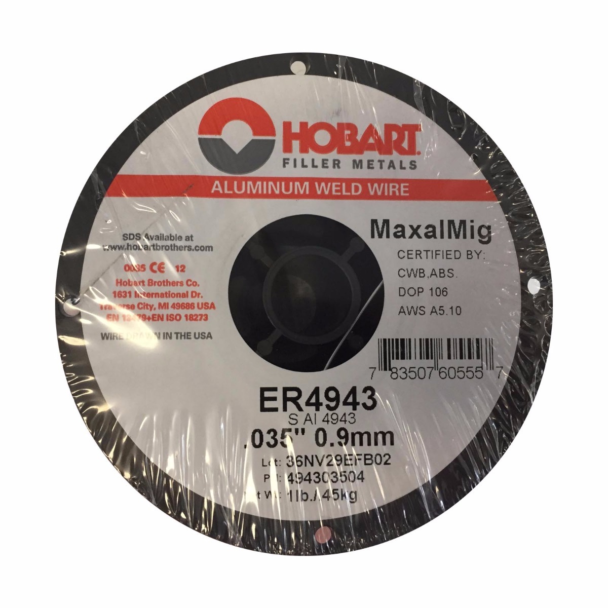 Hobart Maxal 4943 .035 X 1 Lb (4″) Spool (494303504)