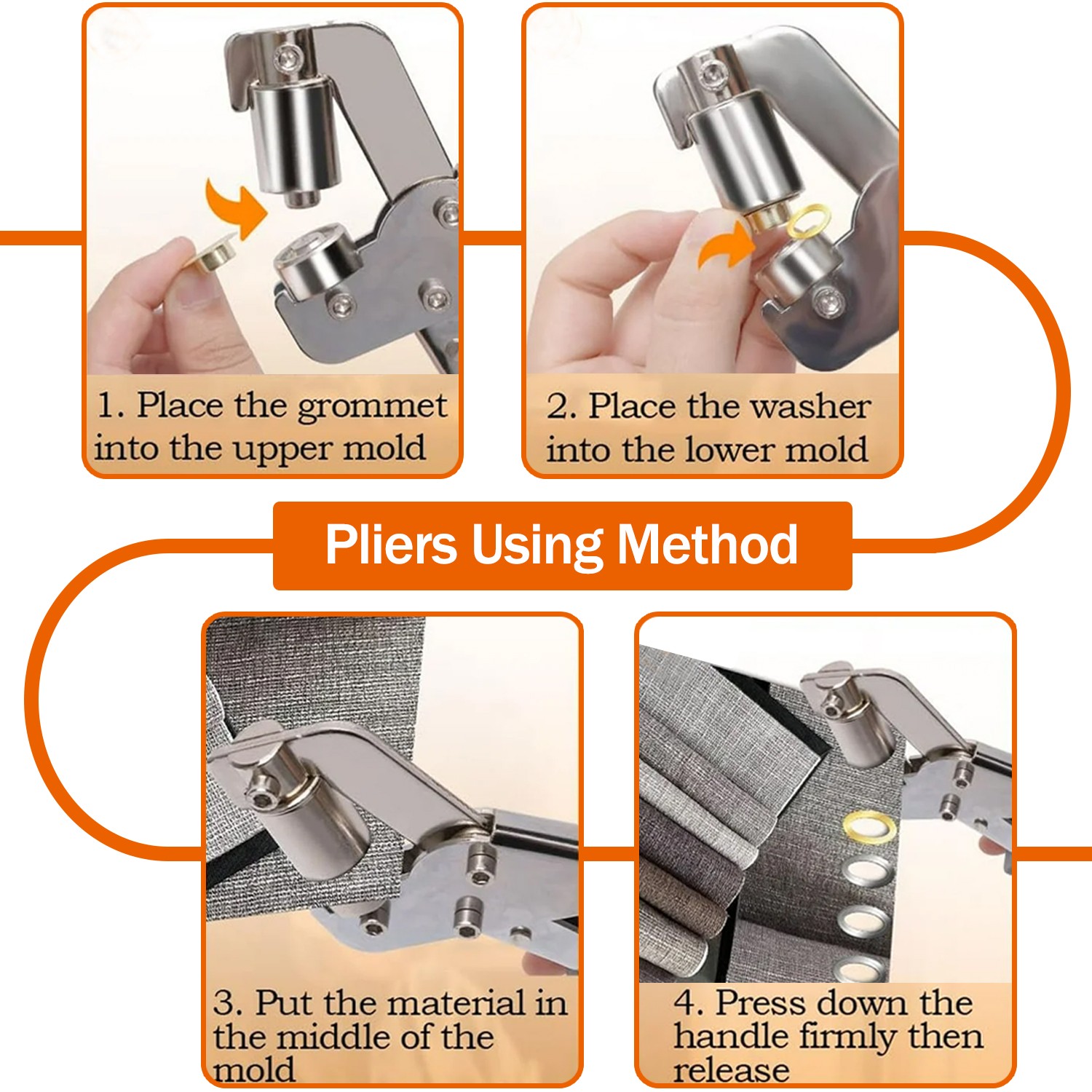 New Grommet Tool Kit with Bag, 1/4 & 3/8 Inch Handheld Eyelet Tool Kit For DIY