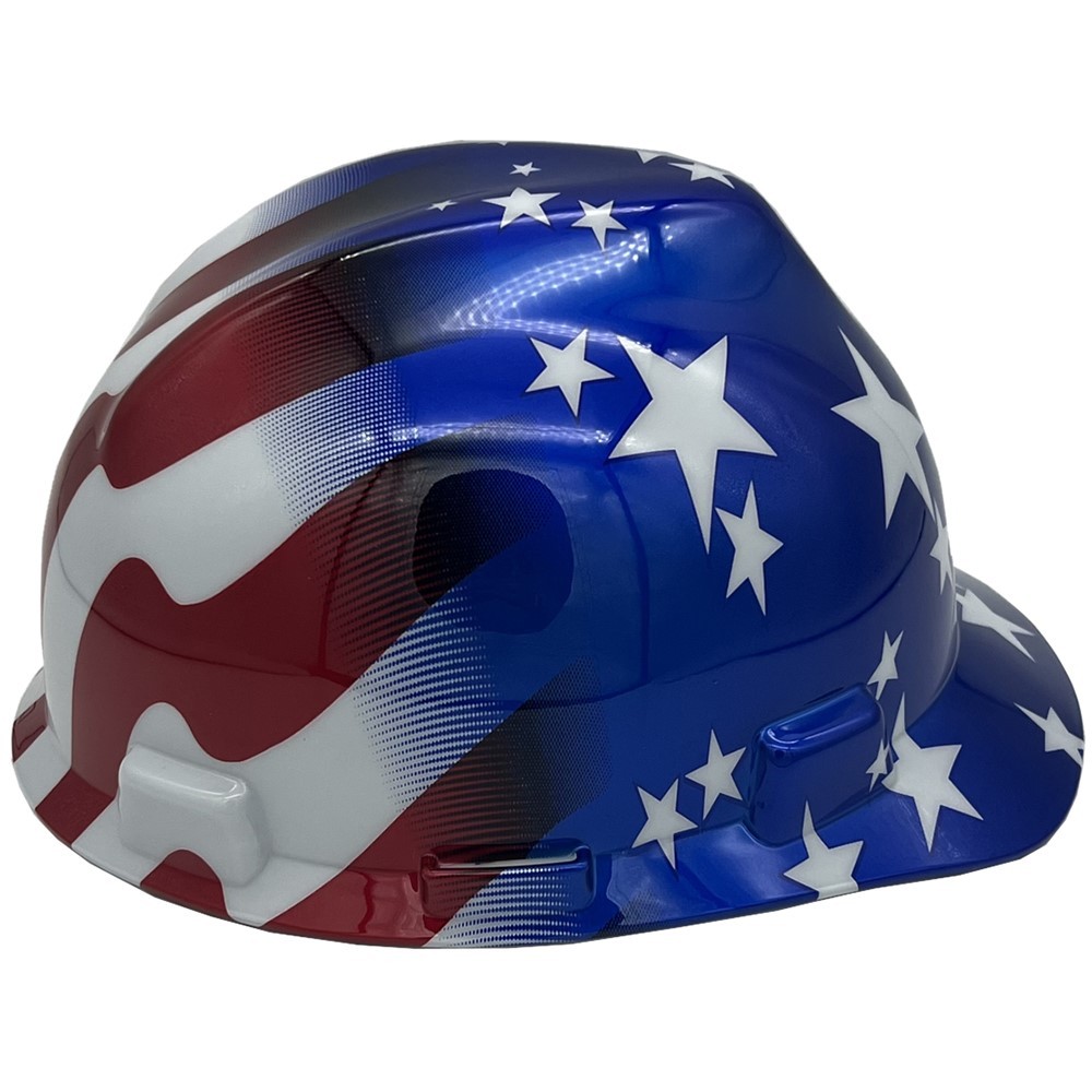 MSA Freedom Series Cap Style Hard Hat One Touch Suspension – Stars and Stripes