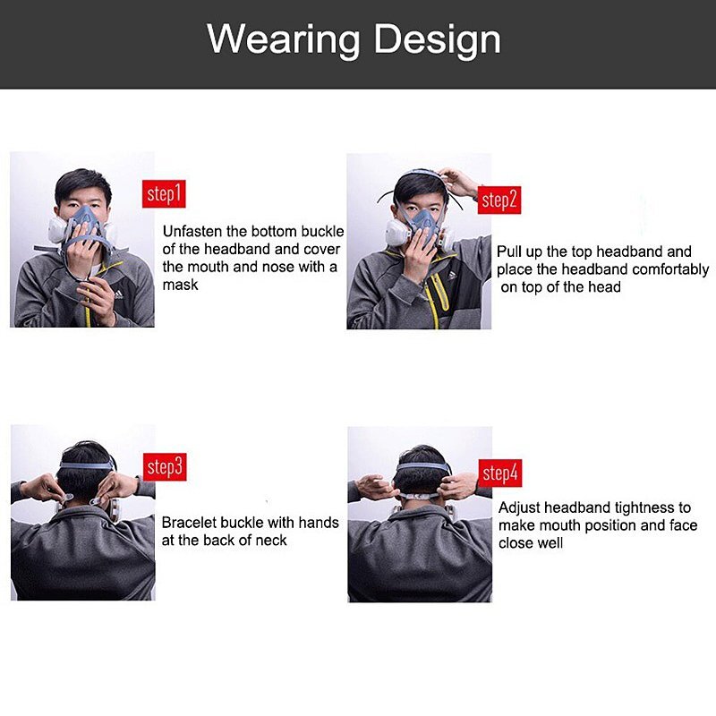 7 IN 1 Reusable Half Face Respirator Facepiece GAS MASK Spraying Painting Safe
