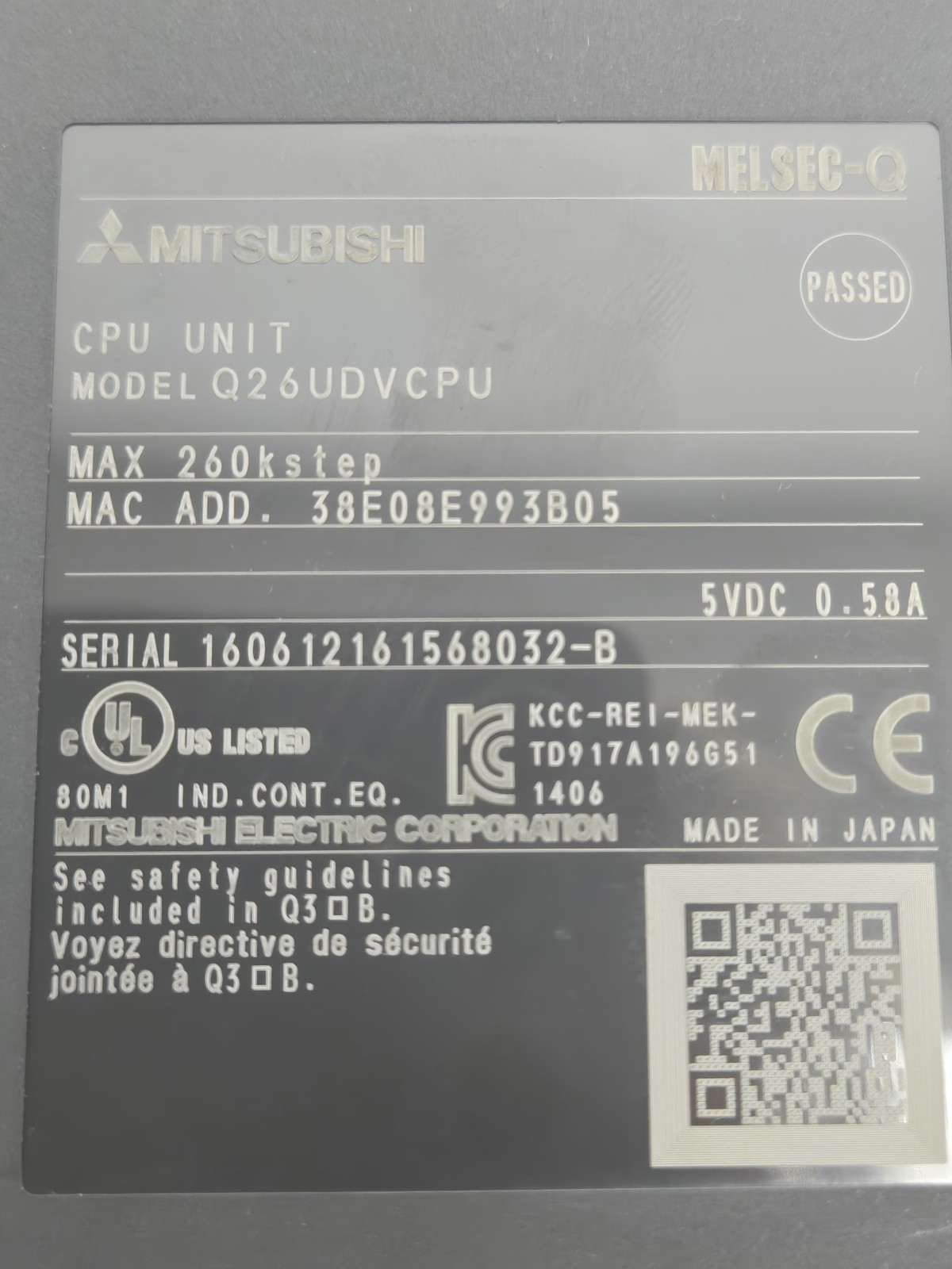 MITSUBISHI CPU UNIT Q26UDVCPU.