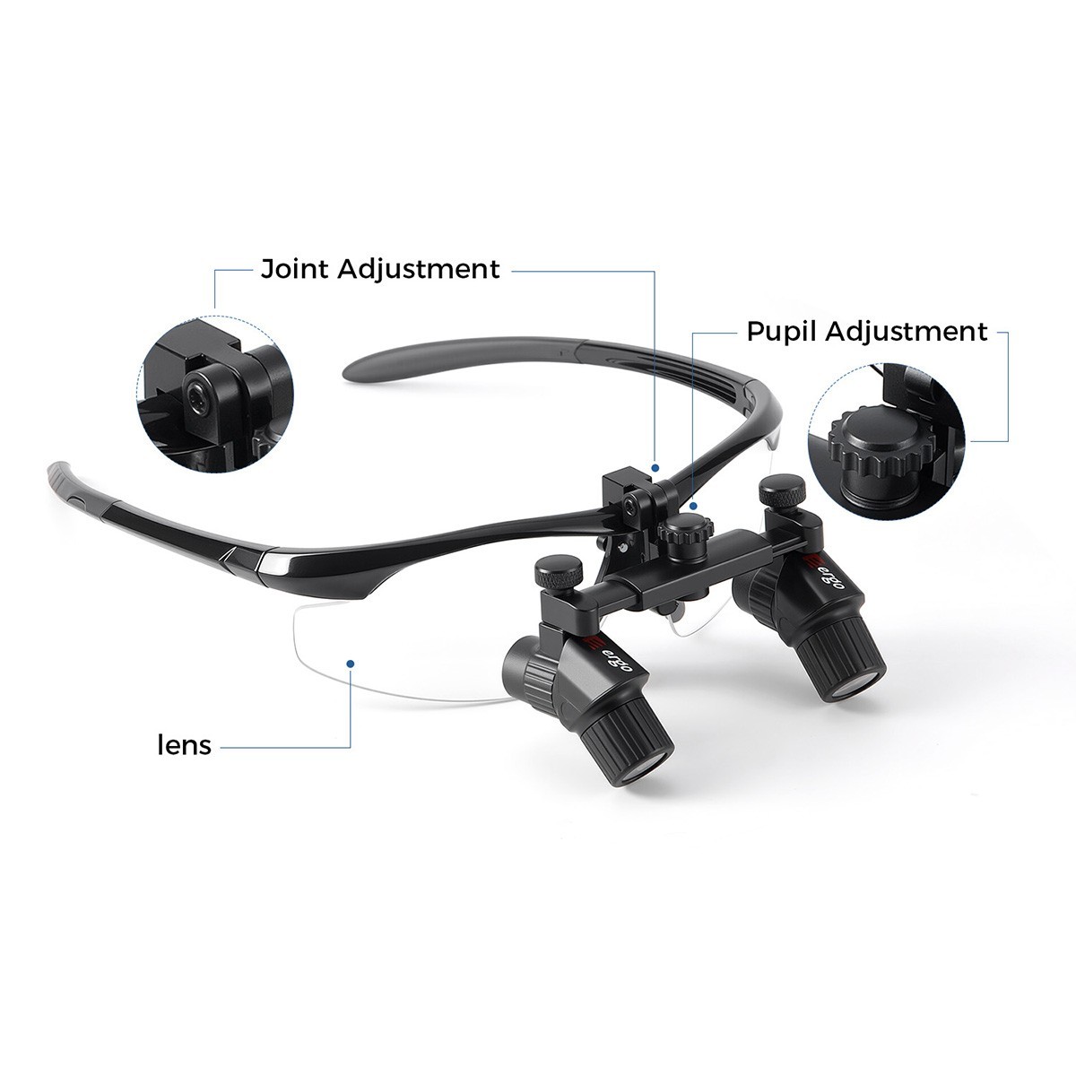 4.0 X Dental Ergo Loupes Medical Surgical Magnifier Binocular 5W LED Head Light