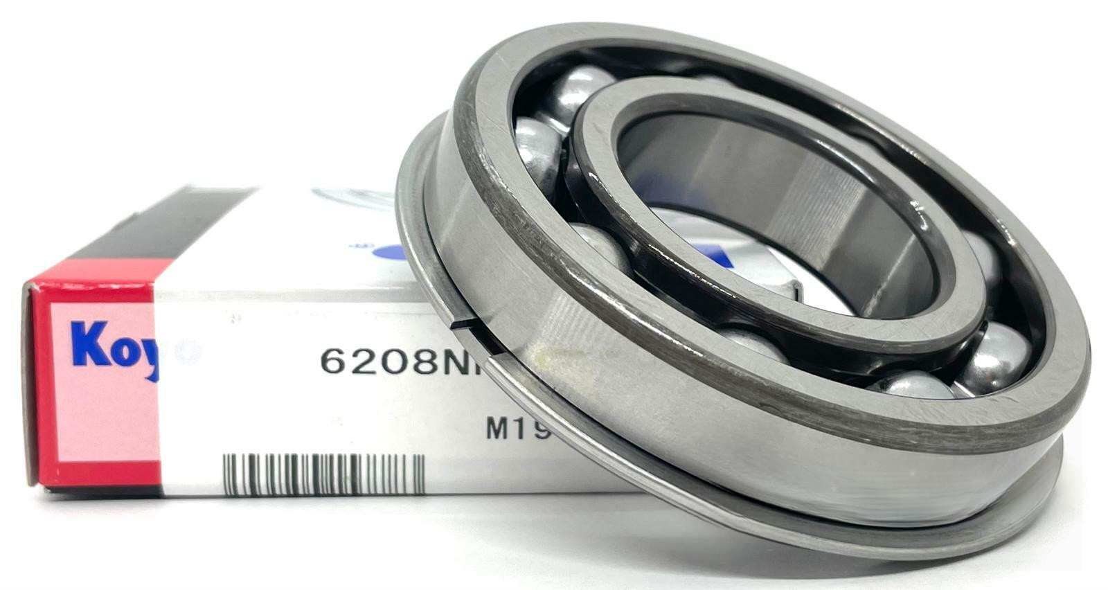 KOYO JAPAN 6208 NR BALL BEARING, OPEN TYPE, NO SEALS + SNAP RING 40x80x18mm