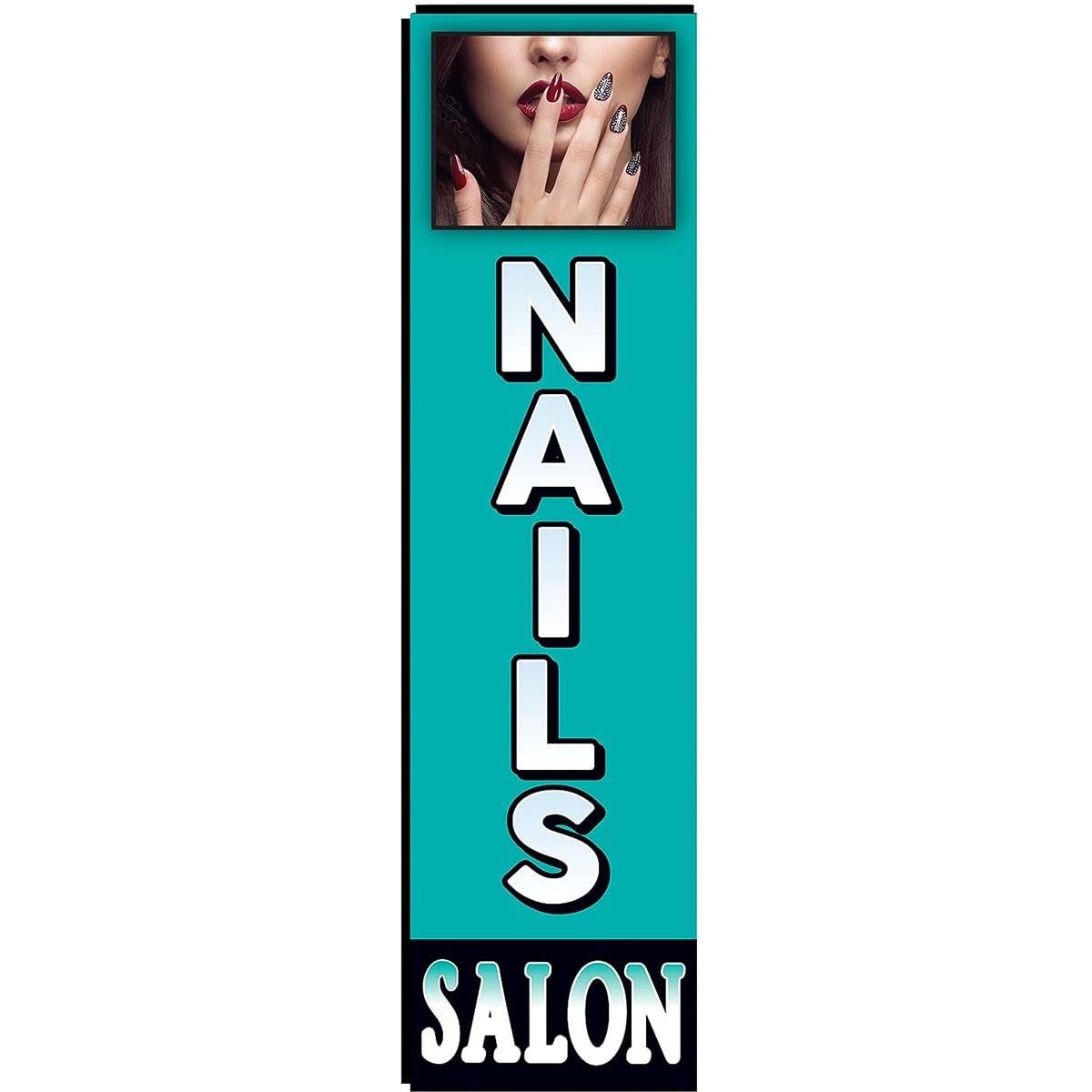 Nails Salon Business Outdoor Advertising Rectangle Feather Banner Swooper…