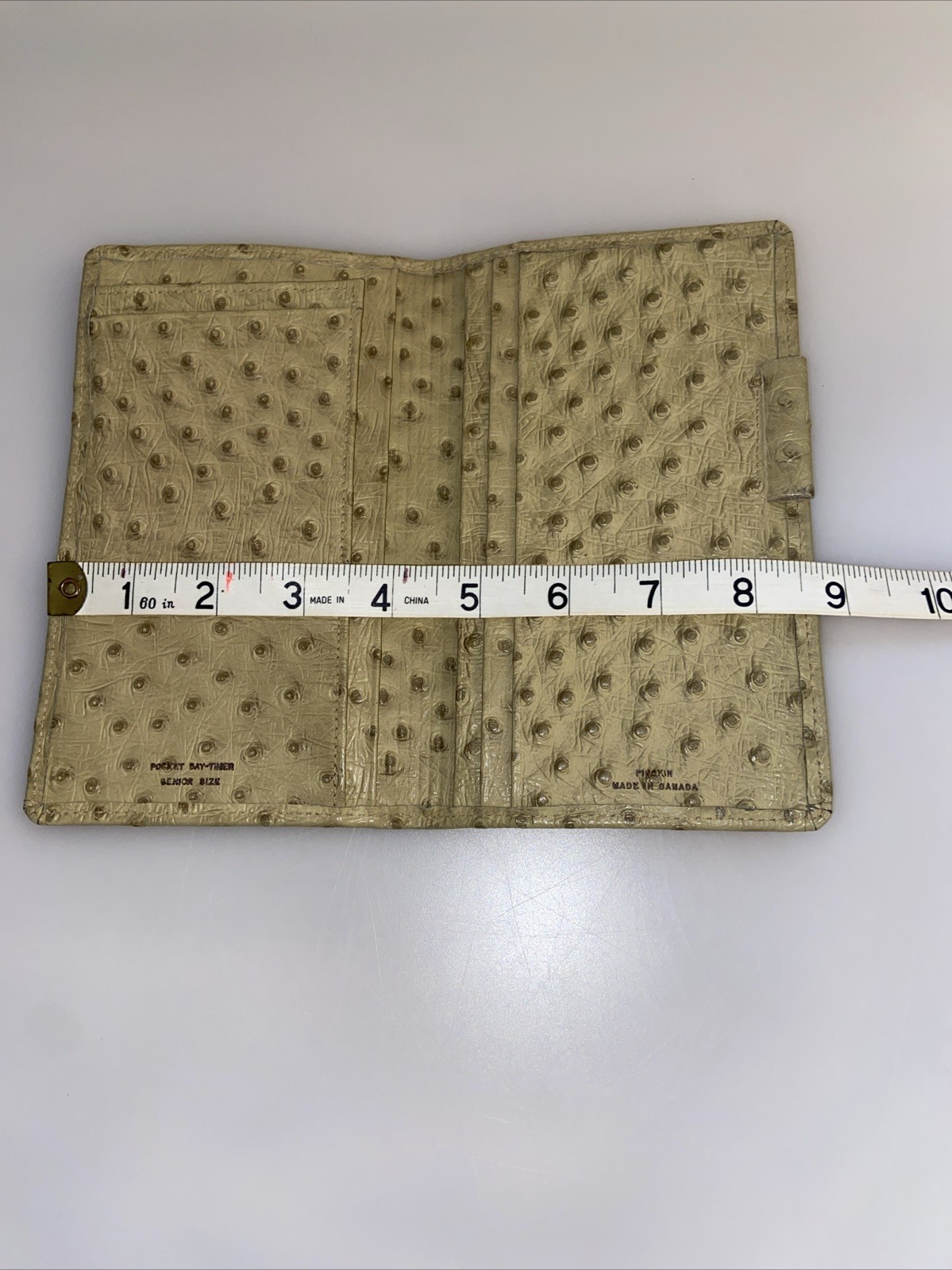 VTG Pigskin leather Pocket Day Planner Wallet/Checkbook senior Sz made canada