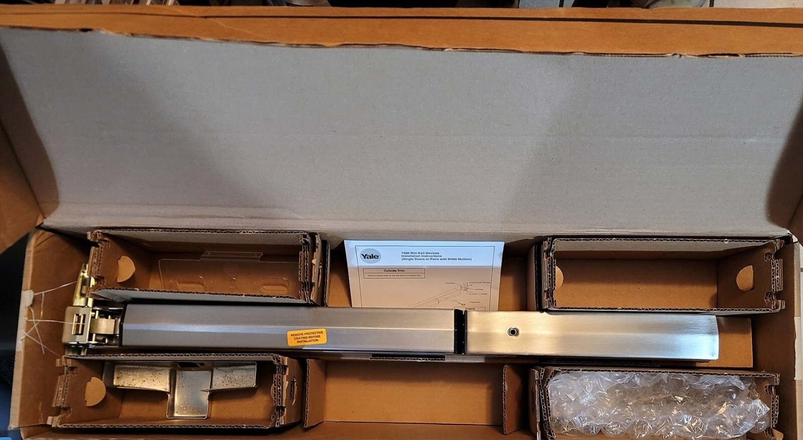 Yale Commercial Narrow Rim Exit Device 7200 630 RHR Hex Dogging 759LT