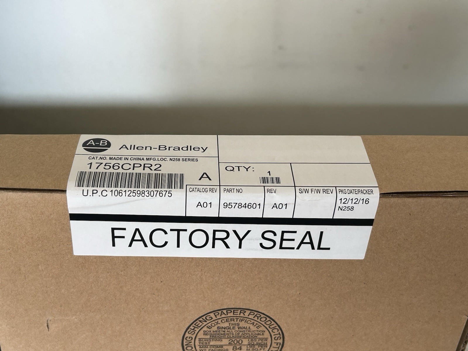 Allen-Bradley 1756-CPR2 Power Supply Cable Series A Factory Seal 1756CPR2 ..Read