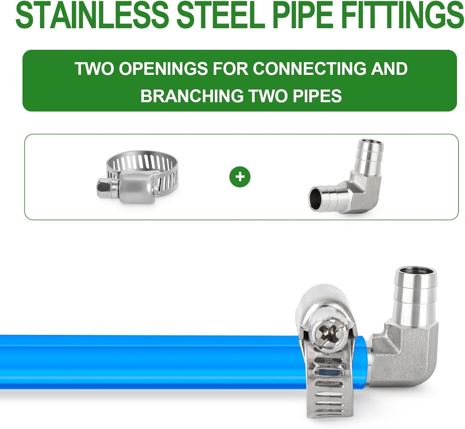 2PCS 304 Stainless Steel 90 Degree Elbow Hose Barb Fittings 1/2″ Barb x 1/2″ …