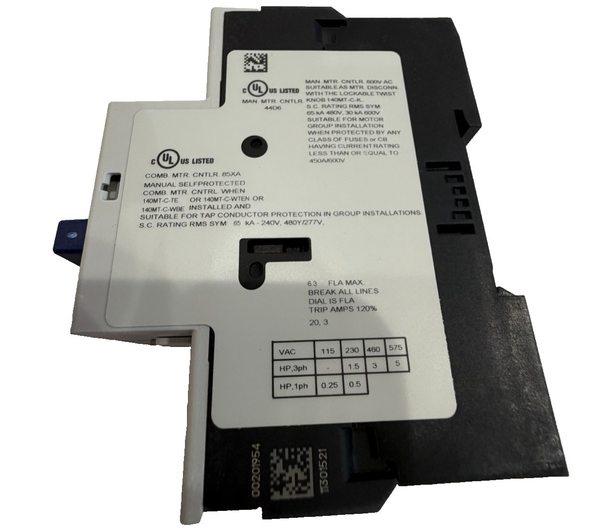 ALLEN BRADLEY 140MT-C3E-B63 CIRCUIT BREAKER SER. A 140MTC3EB63 NEW, SURPLUS
