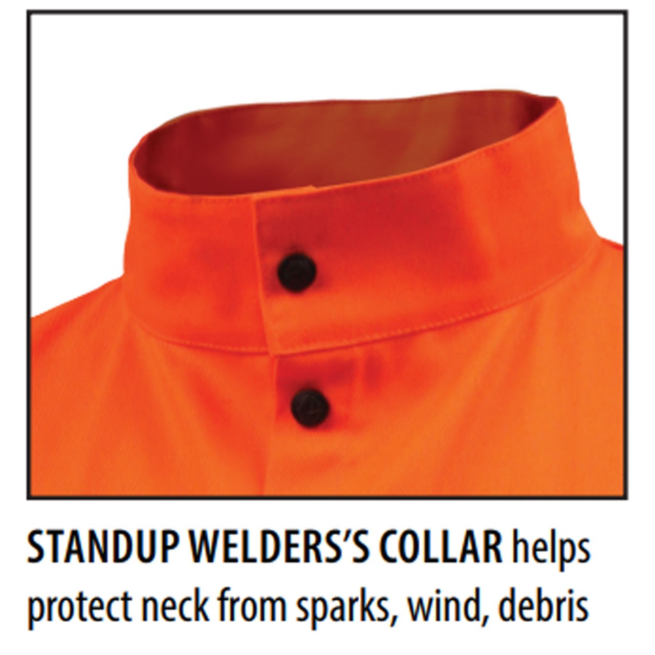 Black Stallion JF1010 Welding Jacket with FR Reflective Tape, Orange, Large