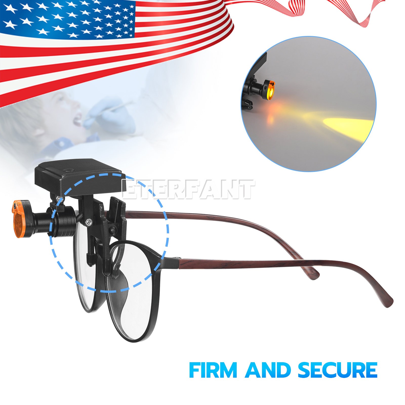 Surgical Headband Binocular Loupes with LED Head Light/Wireless Headlight Lamp