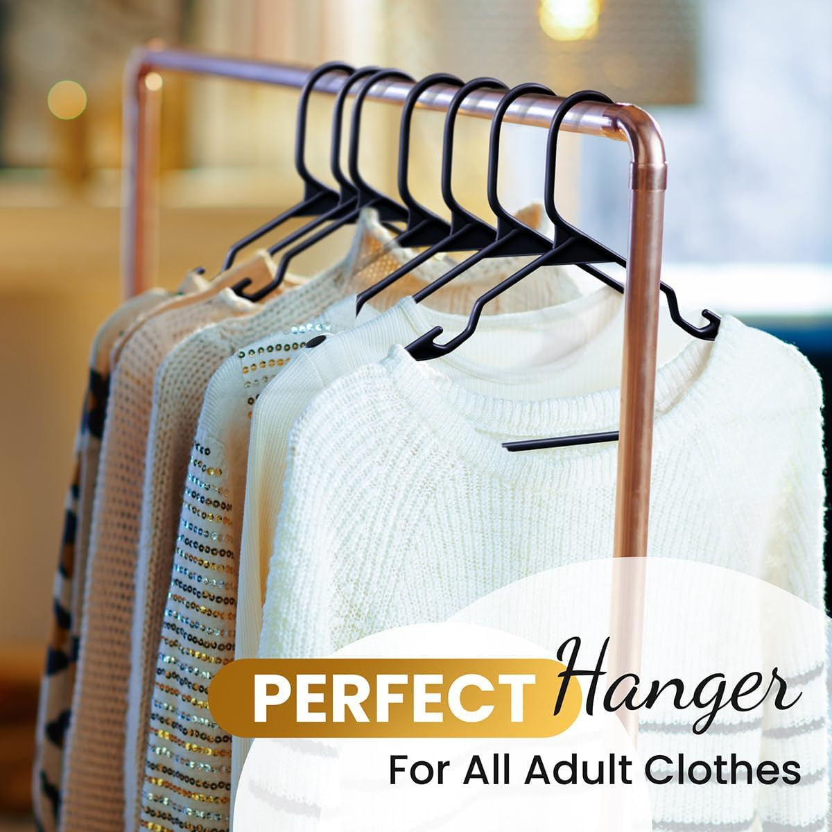 Heavy-Duty Non-Slip Plastic Clothes Hangers with Double Hooks – 30/50/100 Pack