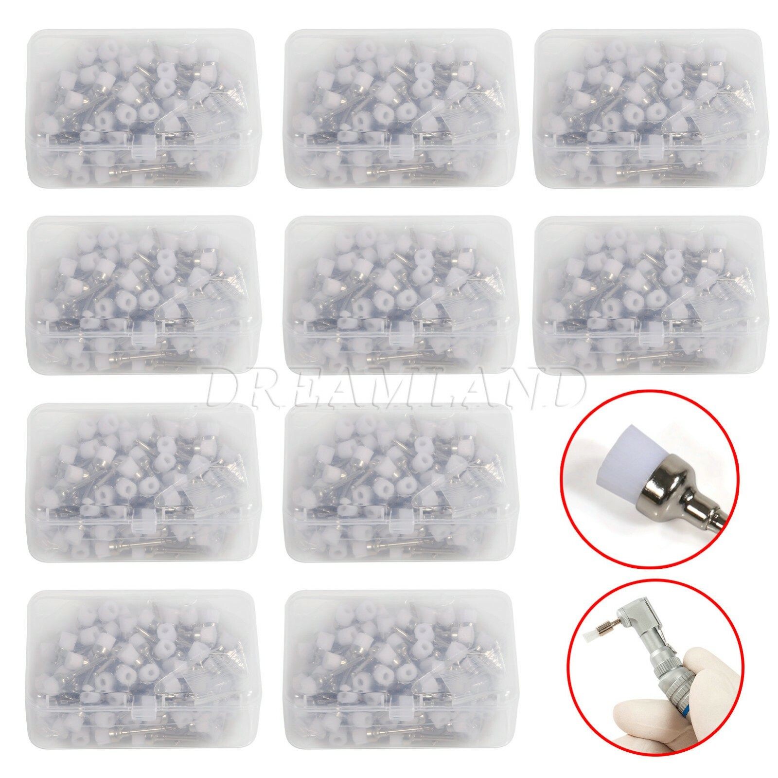 Dental Latch Type Prophy Polishing Brushes brush Flat Nylon Bristles New