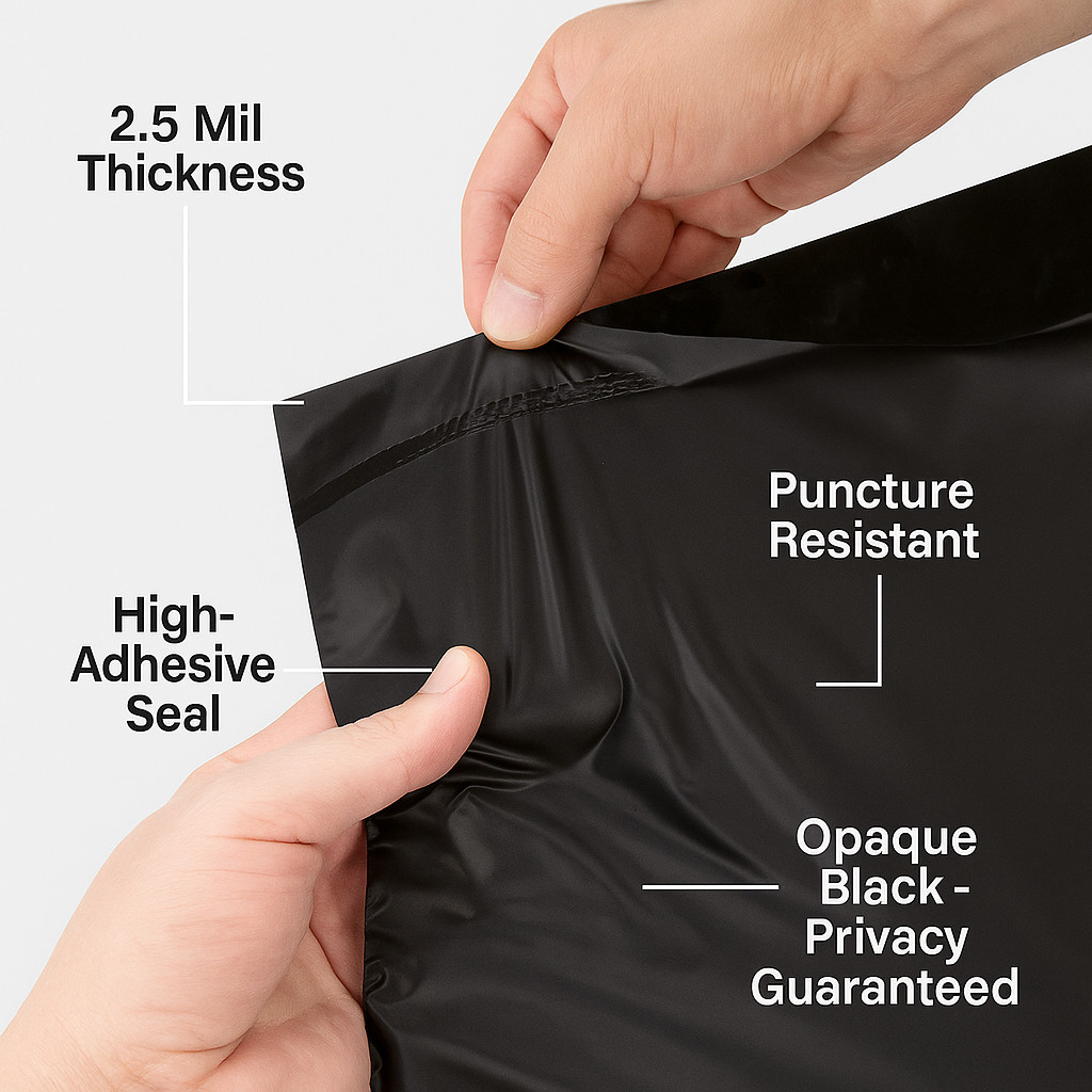 Black Poly Mailers Shipping Bags Self Seal Envelopes for eBay Shipping Bulk