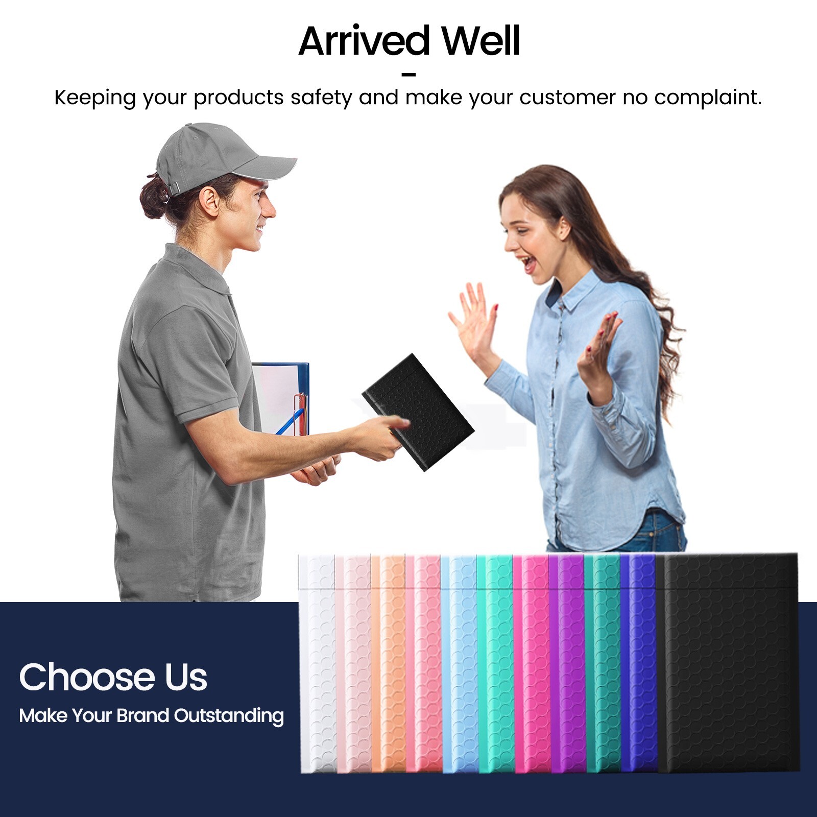 Poly Bubble Mailers Padded Envelopes Shipping Bags Self Seal Multi Color Size