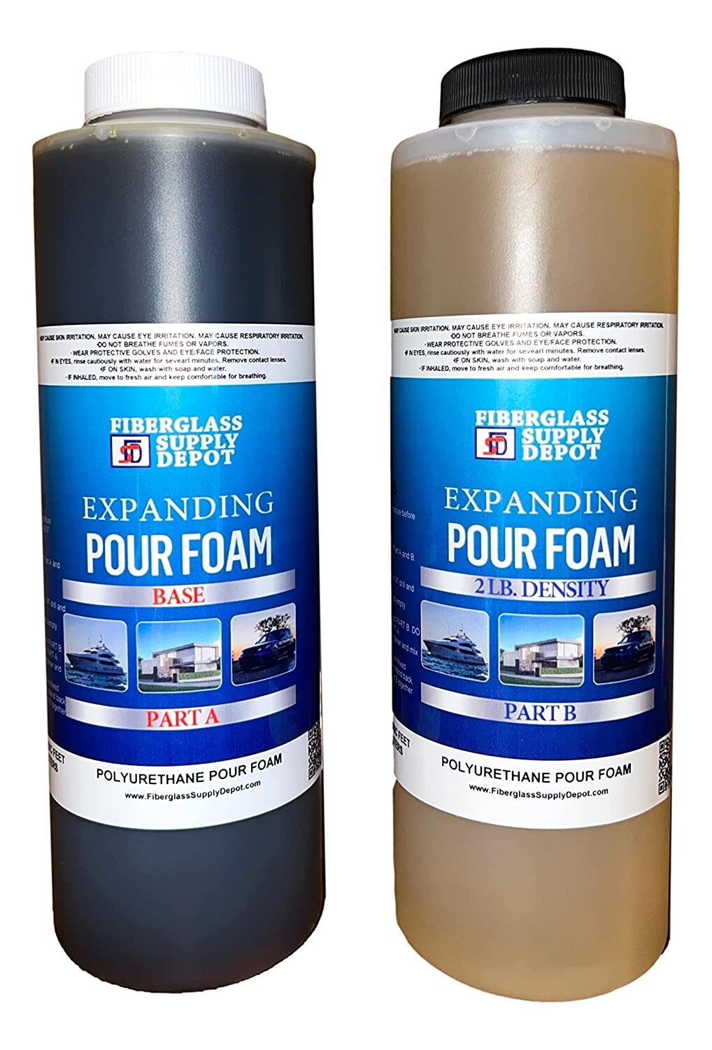 Liquid 2Lb Density Expanding 2 Part Closed Cell Polyurethane Pour Foam:Qt. Kit