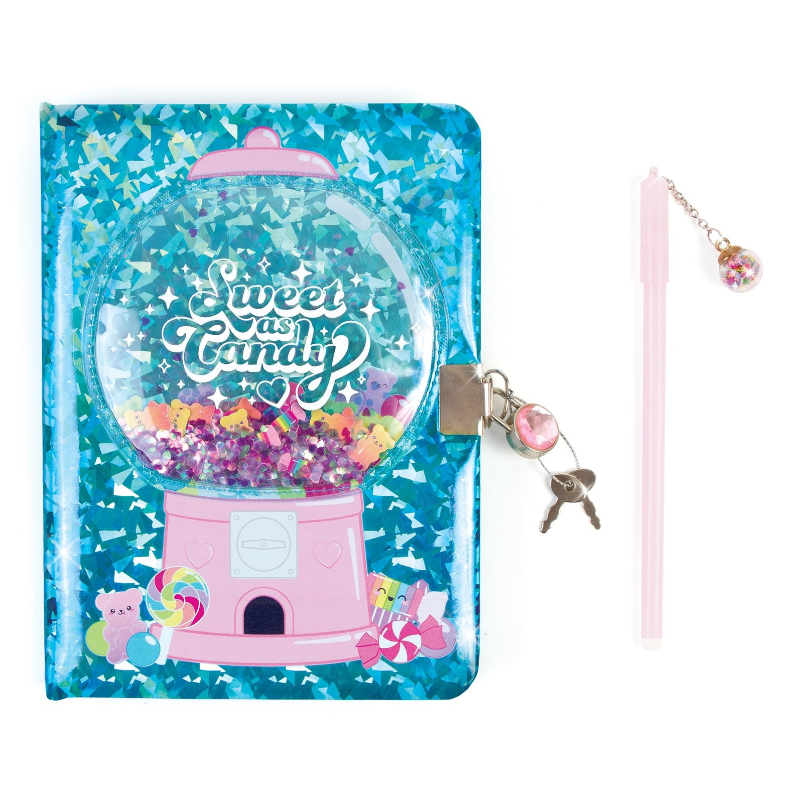 Multicolor Bubble Gum Themed Locking Journal with Pen for Creative Tweens
