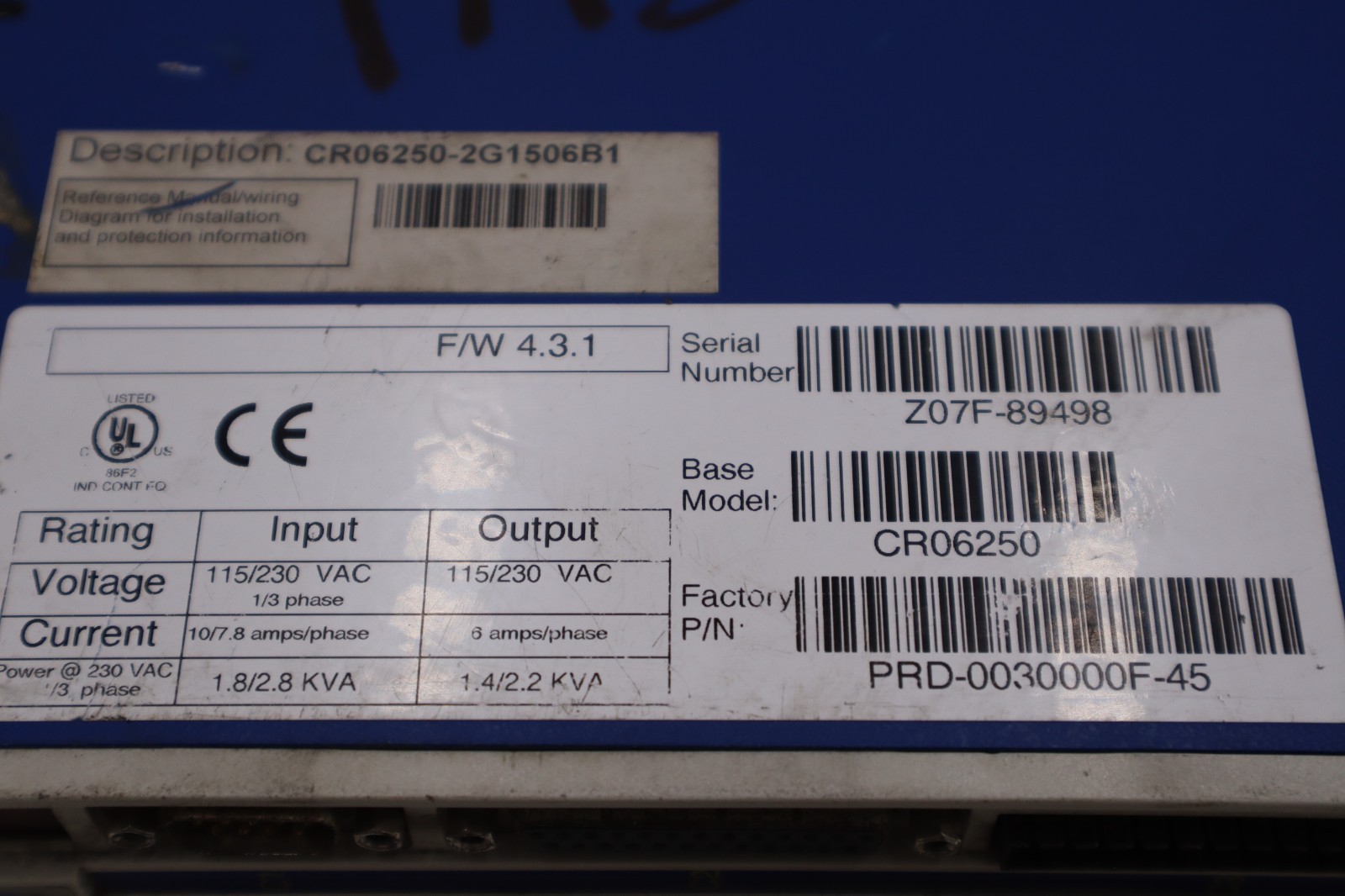 KOLLMORGEN CR06250 Servo Drive STK 1488