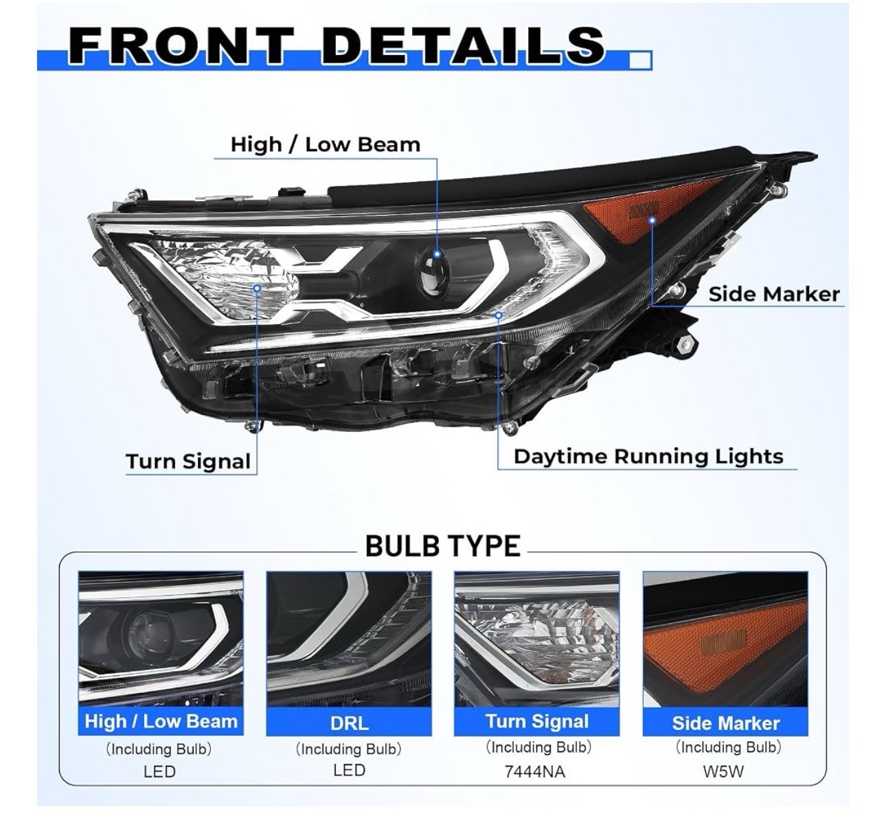 JFN LED Light 2019-2021 TOYOTA RAV4 XSE HYBRID HEADLIGHT LED LEFT SIDE LH