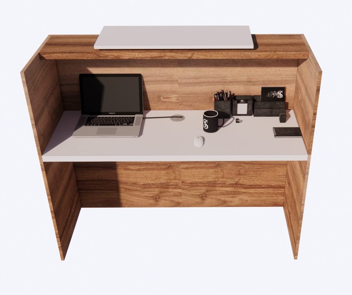 Reception Front Desk Counter Top, Laminate Desktop, Standing Table for Salon