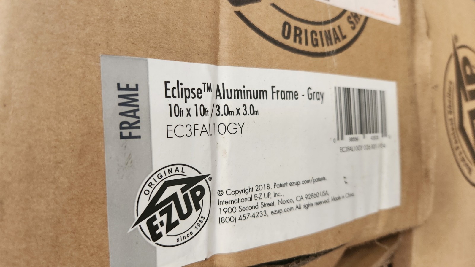 E-Z UP EC3FAL10GY Eclipse 10×10′ ALUMINUM FRAME ONLY Shade Canopy Tent Shelter