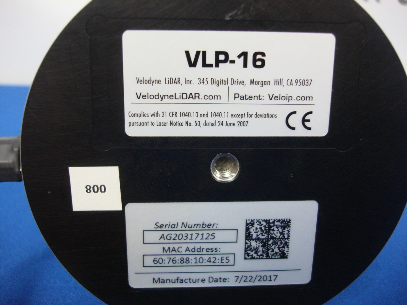 VELODYNE VLP-16 LiDAR SENSOR PUCK
