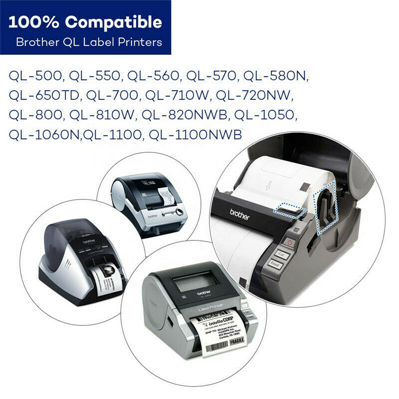 LABELS ROLL FITS BROTHER QL500 QL560 QL570 QL580 QL700 QL720NW QL710W QL1050