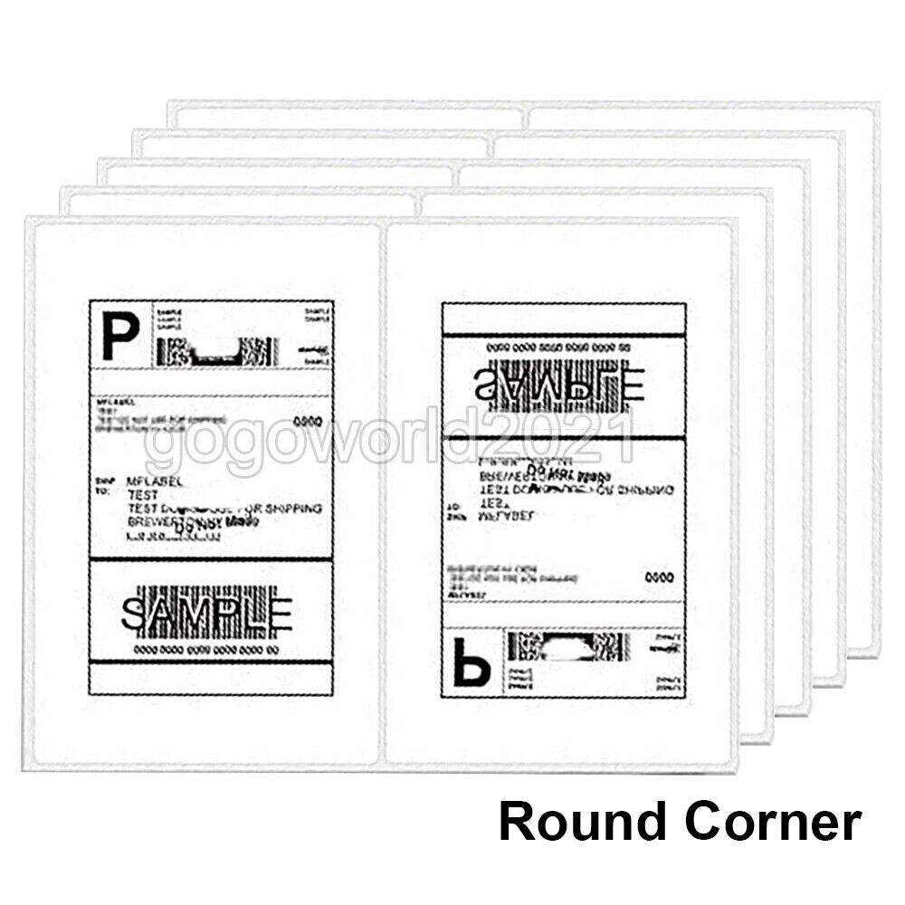 8.5″ x 5.5″ Shipping Labels Rounded Corner Self Adhesive 2 Per 8.5″x11″ Sheet US