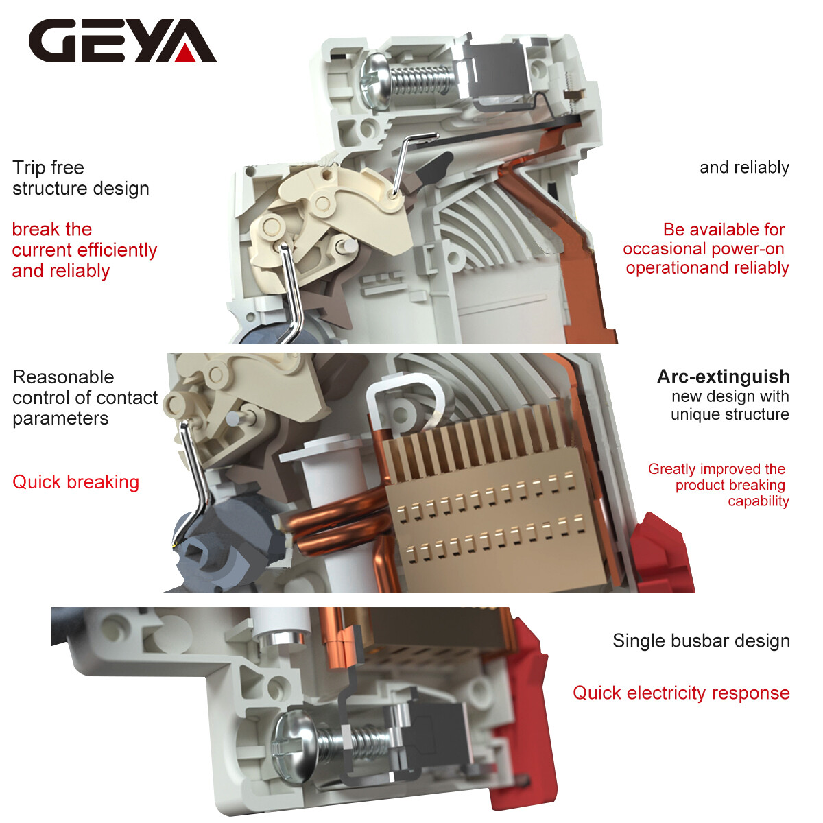 GEYA Solar DC Mini Circuit Breaker 2P MCB 6/10/16/25/32/40/50/63/80/100/125Amp