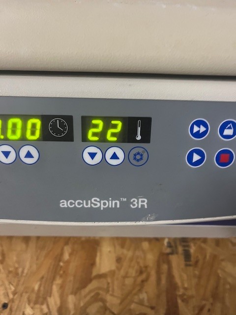 Fisher Scientific AccuSpin 3R Centrifuge + #4393 Rotor 60 DAYS WARRANTY