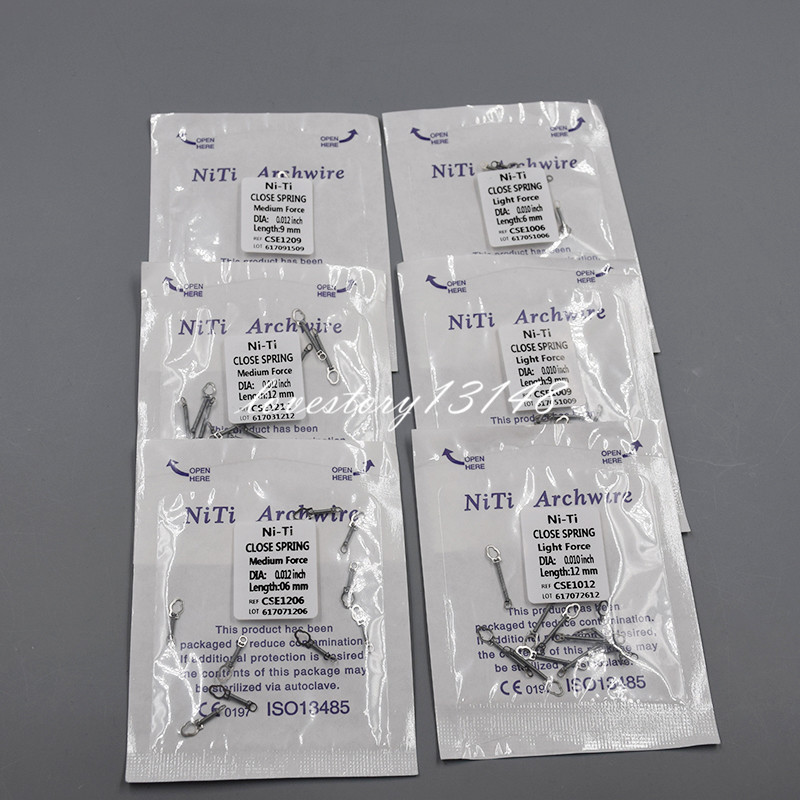 10 Pcs/1 Pack Dental NiTi Alloy Orthodontic Close Coil Spring 6/9/ 12/15 MM