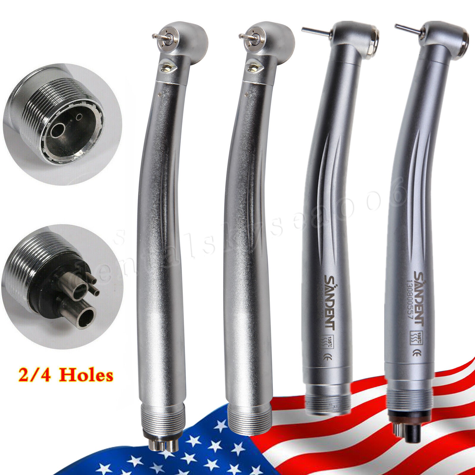 NSK Style Dental (Fiber Optic LED E-generator) High Speed Handpiece 2/4 Holes US