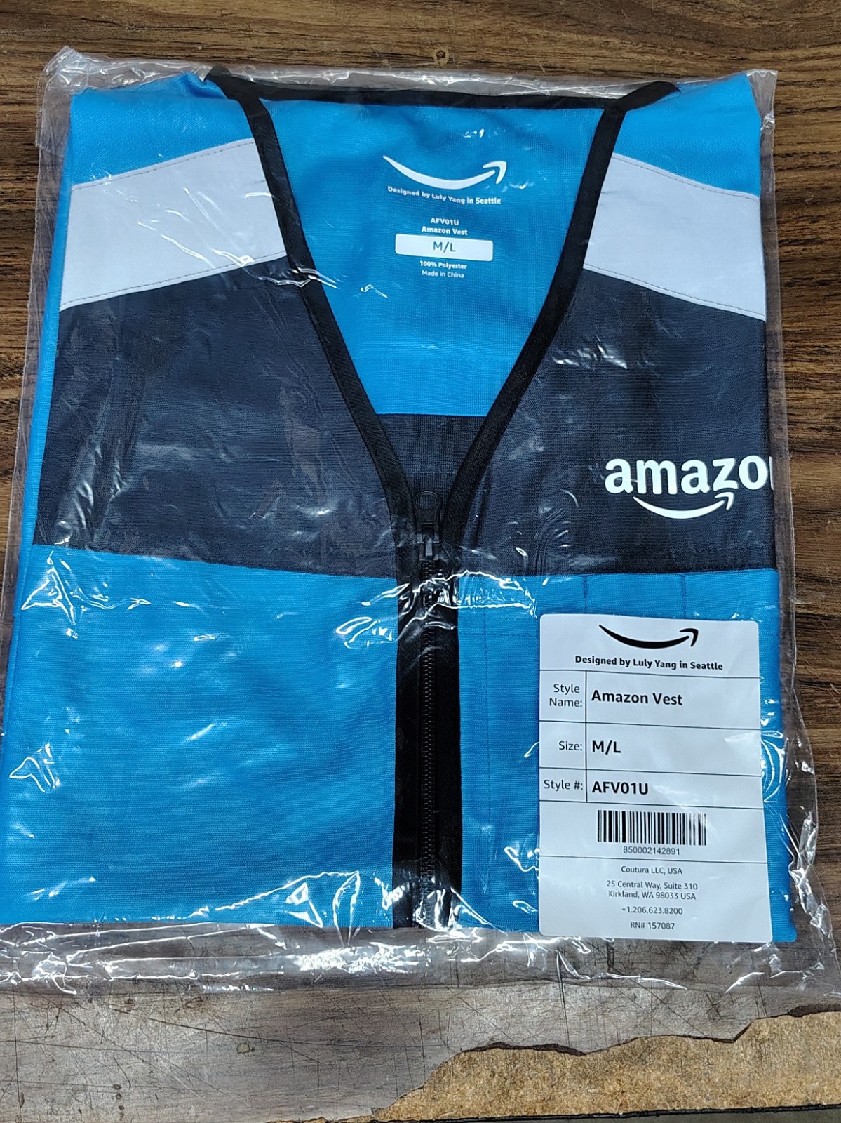 NEW In The Bag LULY YANG Blue High Visibility Reflective Vest Unisex