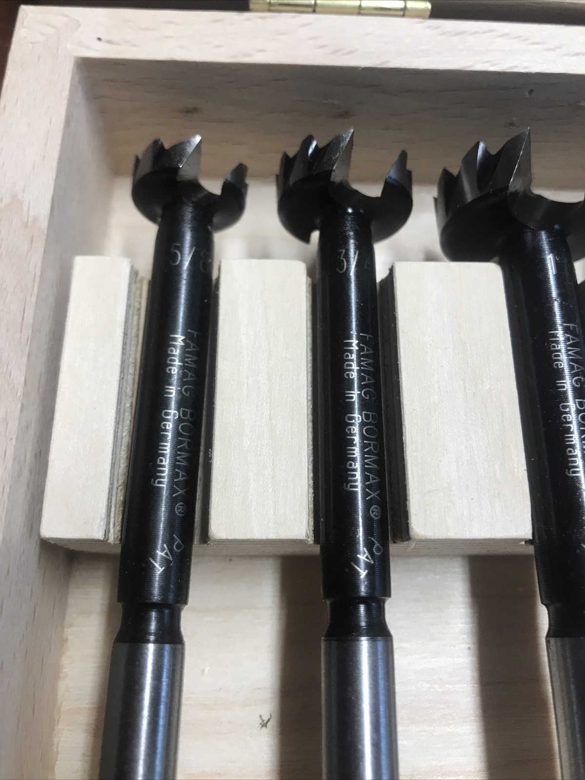 Famag 5 Piece Set Bormax FBM64030 Forstner Bits Imperial 5/8- 1-3/8 See Descrip.