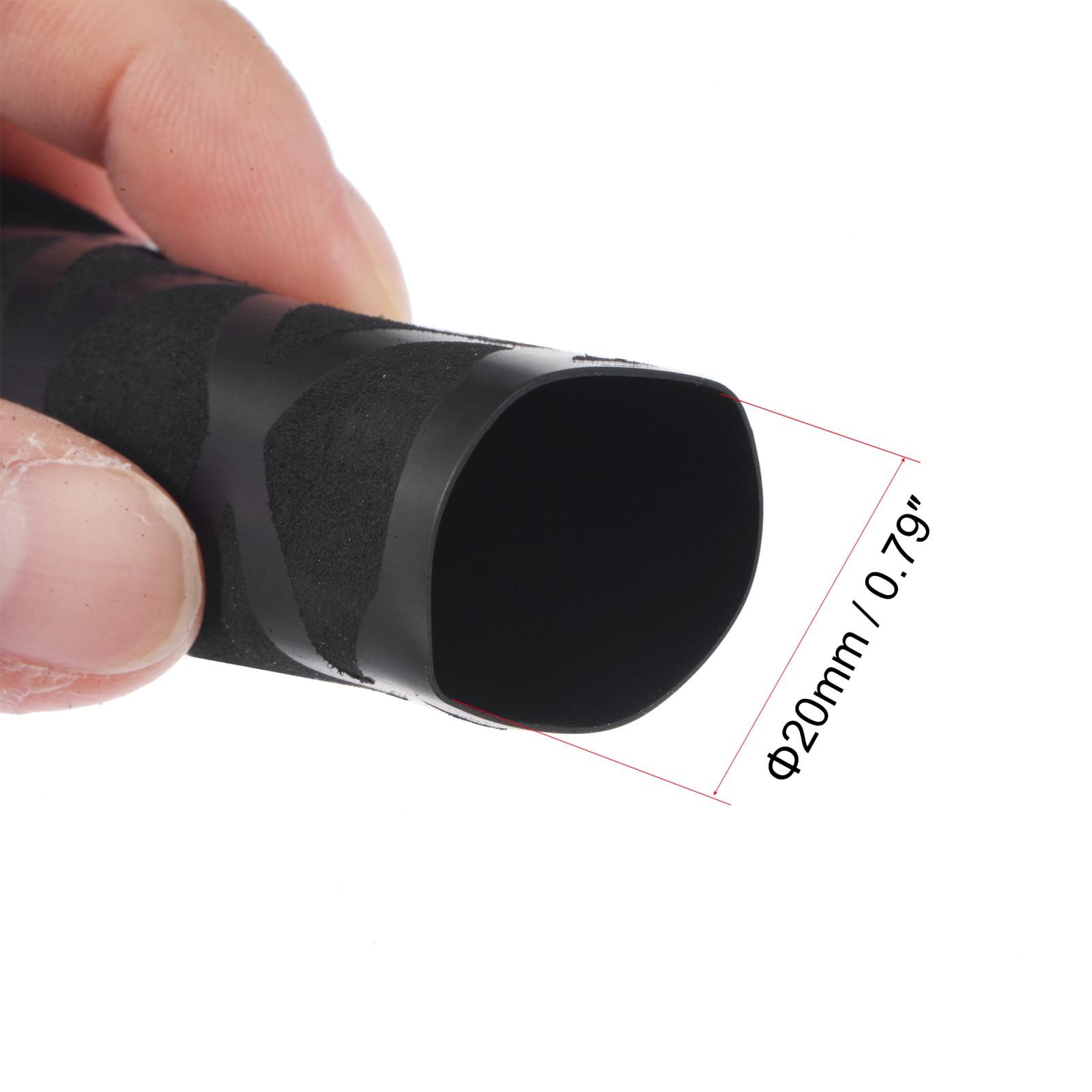 Heat Shrink Wrap Tubing for Rod, 20mm Dia 34mm 1.6ft 1.7:1 Black