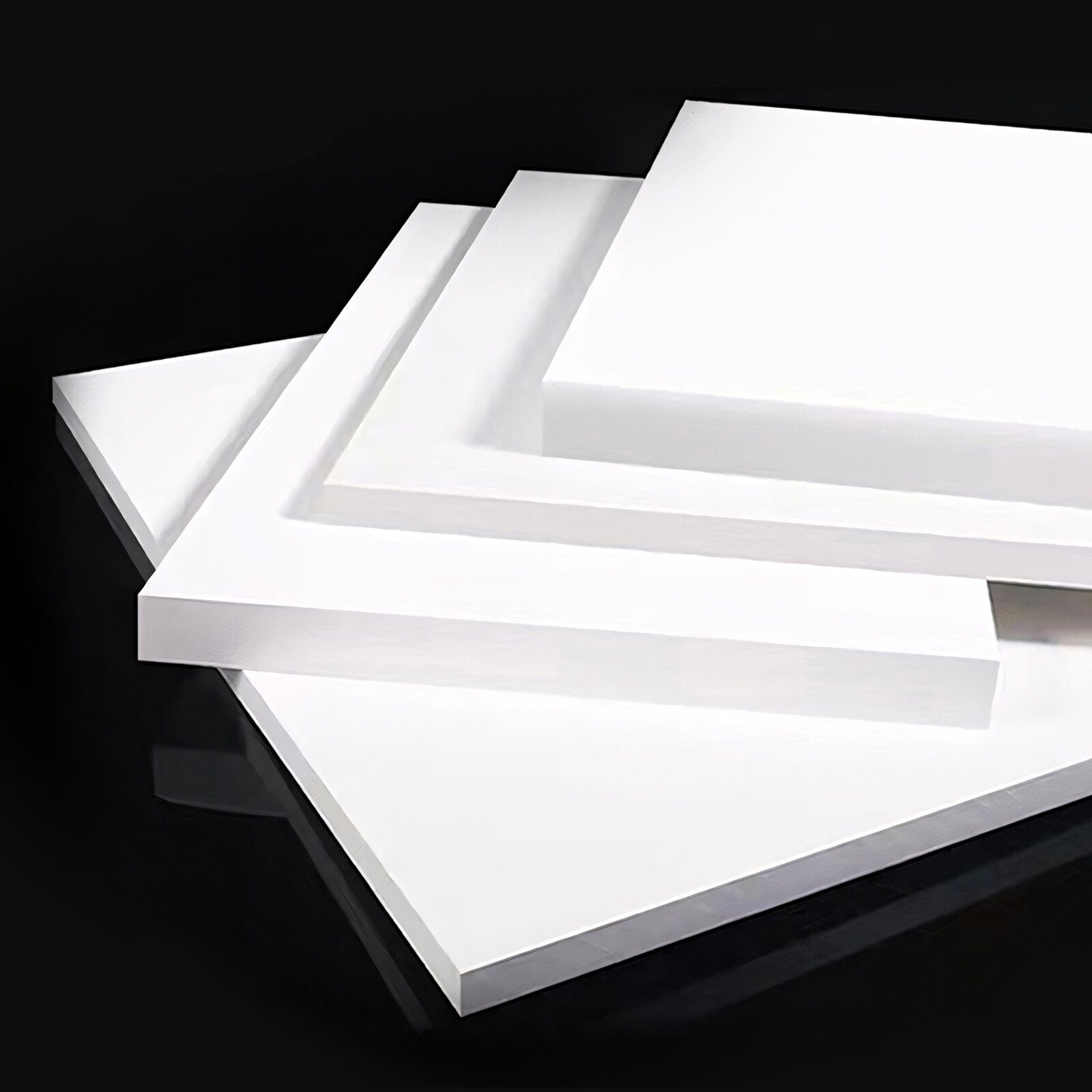PTFE White Sheet 0.5mm to 30mm Thick Various Sizes 100mm to 300mm
