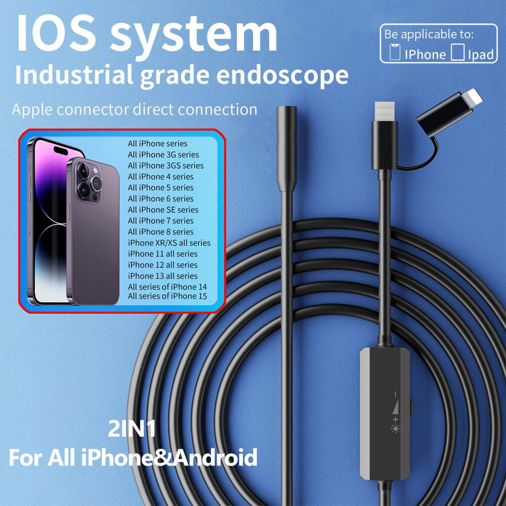 USB-C Direct Plug To iPhone 15 Android iOS Borescope Endoscope Inspection Camera