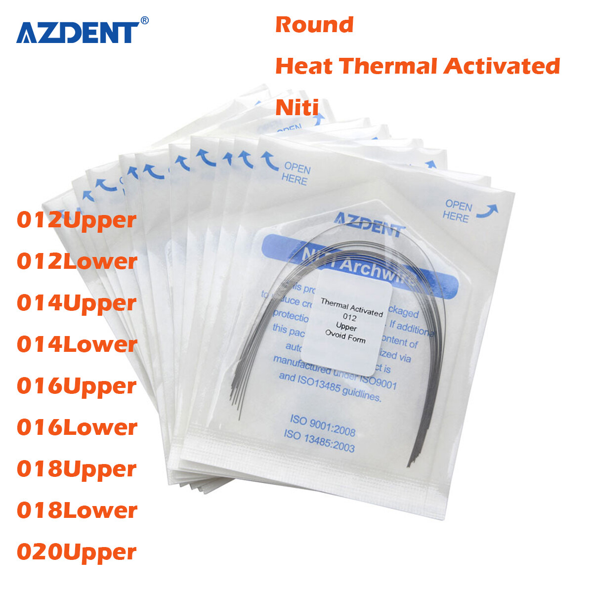 AZDENT Dental Orthodontic Round Arch Wires Heat Thermal Activated Niti 10pc/pack