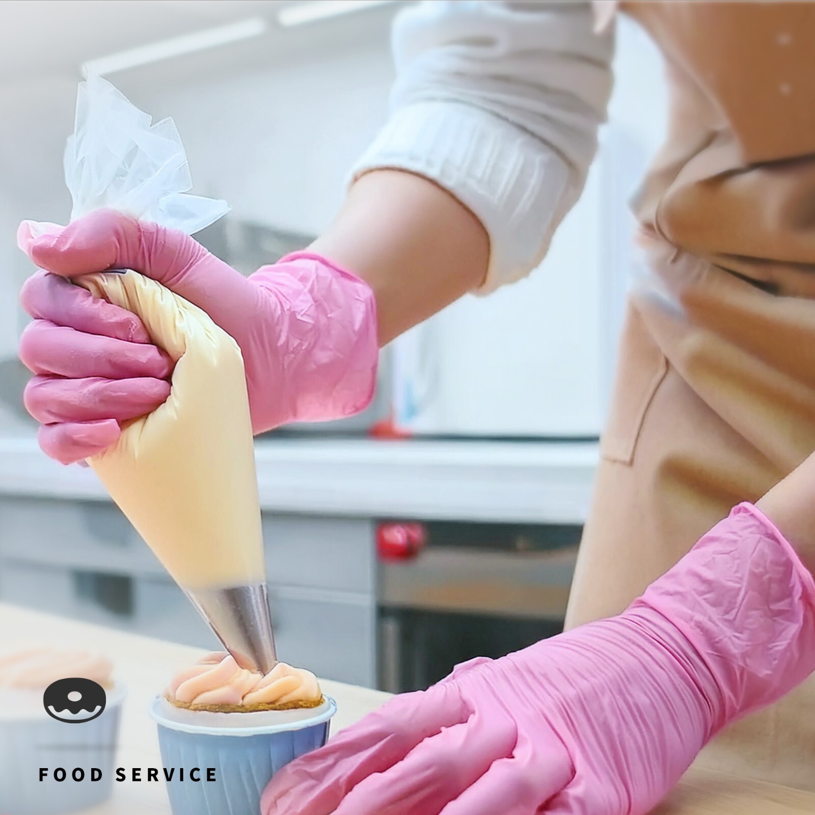 Disposable Nitrile Gloves 4.5 mil Pink Powder-Free Food-Safe Cleaning Exam Glove