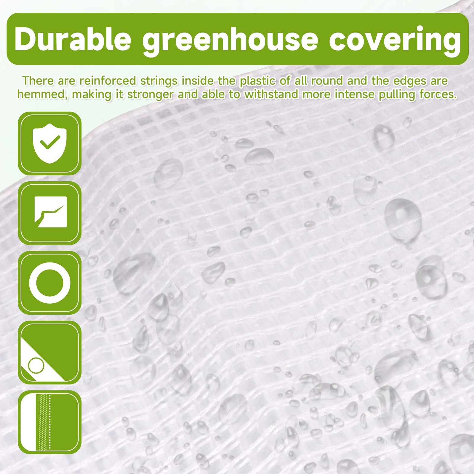 16Ftx20Ft Greenhouse Cover,Clear Plastic Tarps,16Mil Heavy Duty Waterproof ta…