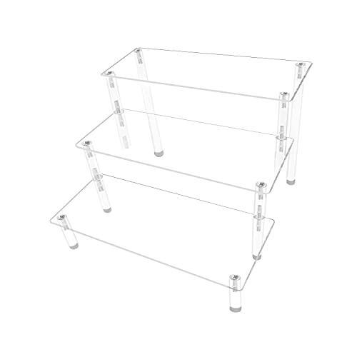 Acrylic Display Risers,Clear Display Risers Stand Small Mini Shelf 3 Tiered