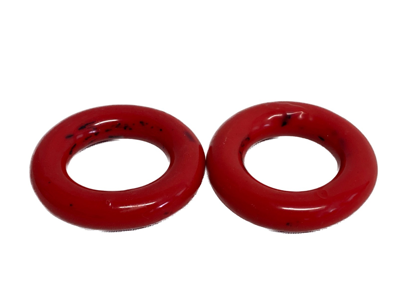 (2) Vinyl Coated Lead Ring Stabilizing Weights 125-500mL Flask 3”OD 1.6”ID 0.5lb